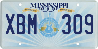 MS license plate XBM309