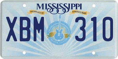 MS license plate XBM310