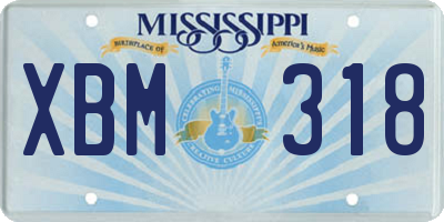 MS license plate XBM318