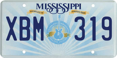 MS license plate XBM319