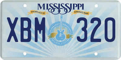 MS license plate XBM320