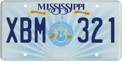MS license plate XBM321