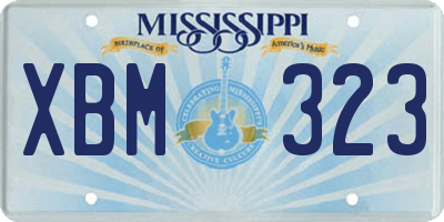 MS license plate XBM323
