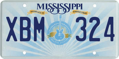MS license plate XBM324