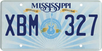 MS license plate XBM327