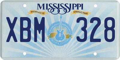 MS license plate XBM328