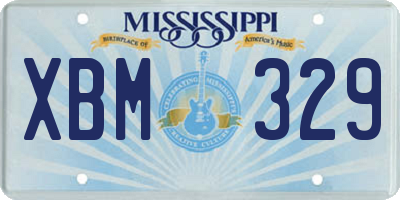 MS license plate XBM329