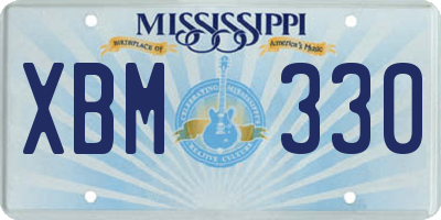 MS license plate XBM330