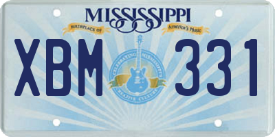 MS license plate XBM331