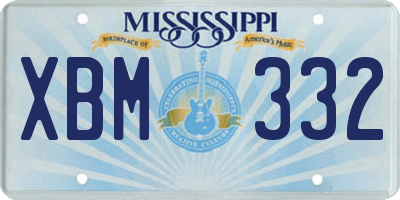 MS license plate XBM332