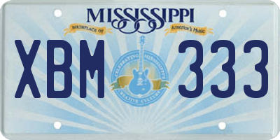 MS license plate XBM333