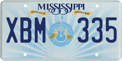 MS license plate XBM335
