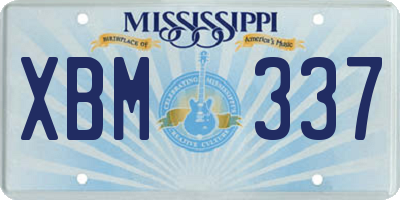 MS license plate XBM337