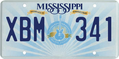 MS license plate XBM341