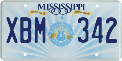 MS license plate XBM342