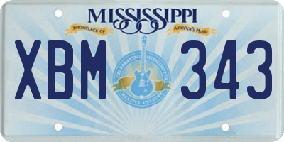 MS license plate XBM343