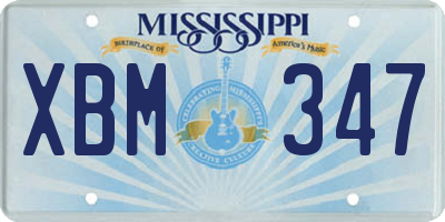 MS license plate XBM347