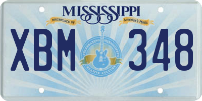 MS license plate XBM348