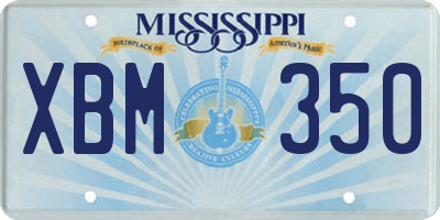 MS license plate XBM350