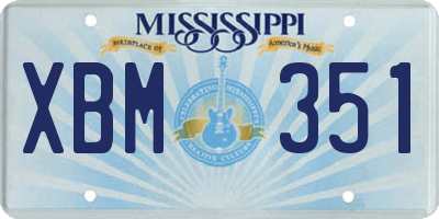 MS license plate XBM351