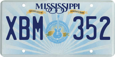 MS license plate XBM352