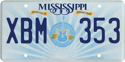 MS license plate XBM353