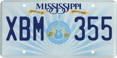 MS license plate XBM355