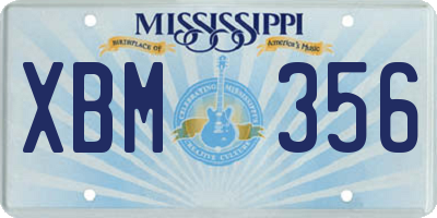 MS license plate XBM356