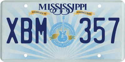 MS license plate XBM357