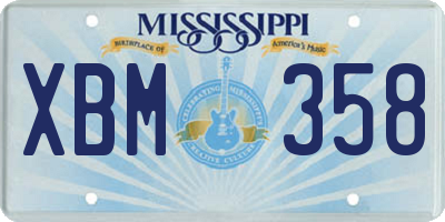 MS license plate XBM358