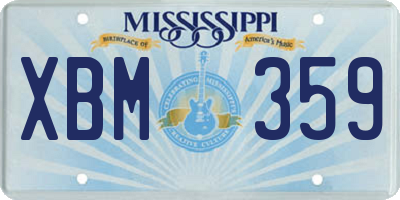 MS license plate XBM359