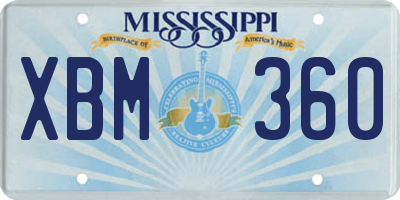 MS license plate XBM360