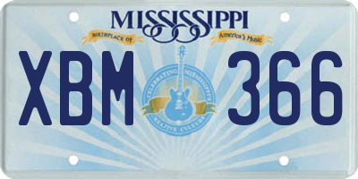 MS license plate XBM366