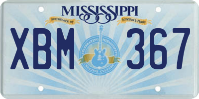 MS license plate XBM367