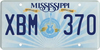 MS license plate XBM370