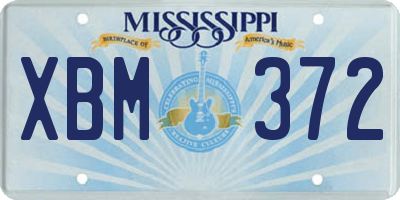 MS license plate XBM372