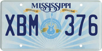 MS license plate XBM376