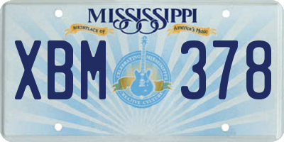 MS license plate XBM378