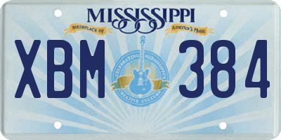 MS license plate XBM384