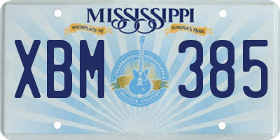 MS license plate XBM385