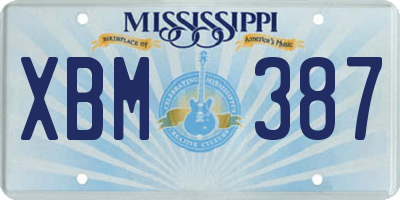 MS license plate XBM387