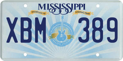 MS license plate XBM389