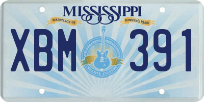 MS license plate XBM391