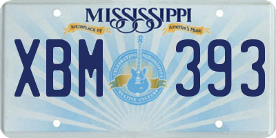 MS license plate XBM393