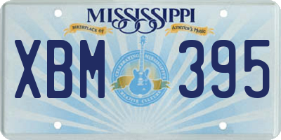 MS license plate XBM395