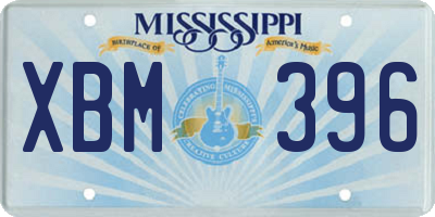 MS license plate XBM396