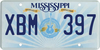MS license plate XBM397