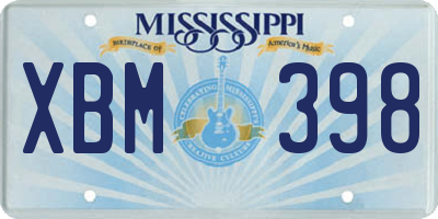 MS license plate XBM398