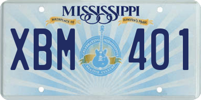 MS license plate XBM401