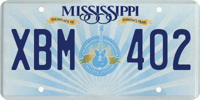 MS license plate XBM402